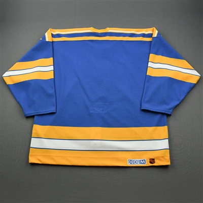 St. Louis Blues - Blue Vintage Jersey w/ 'V' Patch AirKnit Material , Size 58