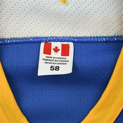 St. Louis Blues - Blue Vintage Jersey w/ 'V' Patch AirKnit Material , Size 58