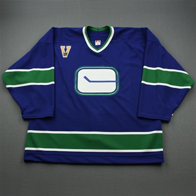 Vancouver Canucks - Blue Vintage Jersey w/ V Patch AirKnit Material, Size 56