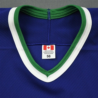 Vancouver Canucks - Blue Vintage Jersey w/ 'V' Patch AirKnit Material, Size 56