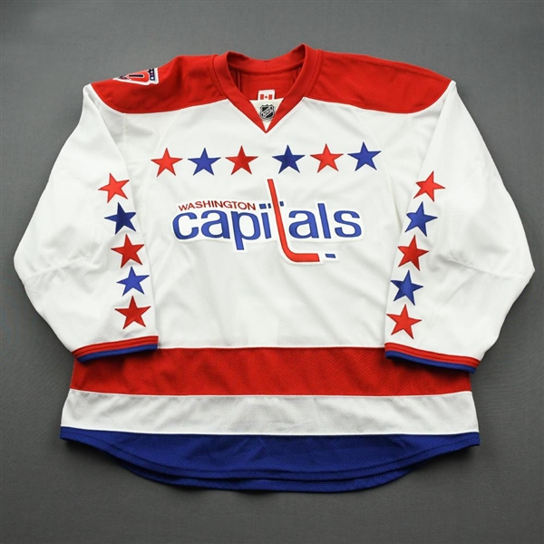 Washington Capitals - Third - White w/ Stars - RBK Edge Version 2.0 - Reebok Wordmark Logo, 40th Patch, Size 58+ 