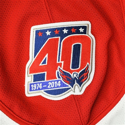 Washington Capitals - Third - White w/ Stars - RBK Edge Version 2.0 - Reebok Wordmark Logo, 40th Patch, Size 58+ 