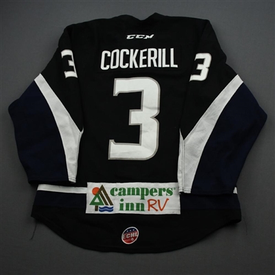 Garrett Cockerill - 2018-19 Icemen Regular Season - Black -  Game-Worn Jersey 