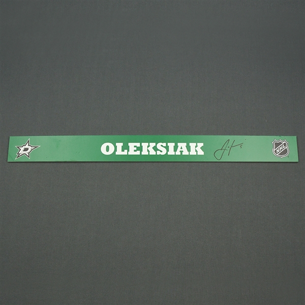 Jamie Oleksiak - Dallas Stars - Autographed Name Plate