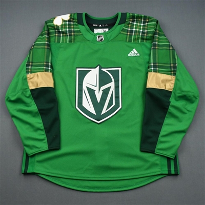 Blank Size 54 - 18-19 - Vegas Golden Knights -  Green "St. Patricks Day" Warm-Up (Adidas adizero)  Jersey 