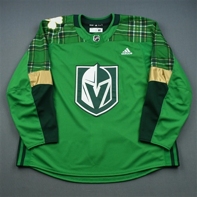 Blank Size 60 - 18-19 - Vegas Golden Knights -  Green "St. Patricks Day" Warm-Up (Adidas adizero)  Jersey 