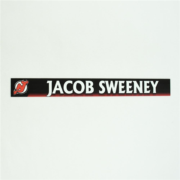 Jacob Sweeney - New Jersey Devils Locker Room Nameplate  