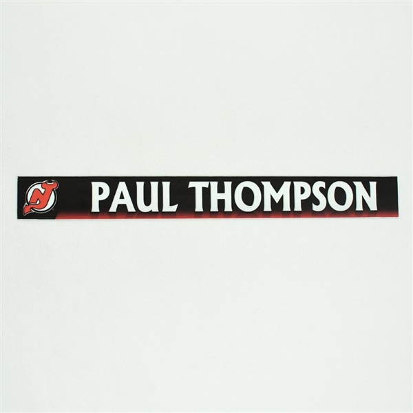 Paul Thompson - New Jersey Devils Locker Room Nameplate  