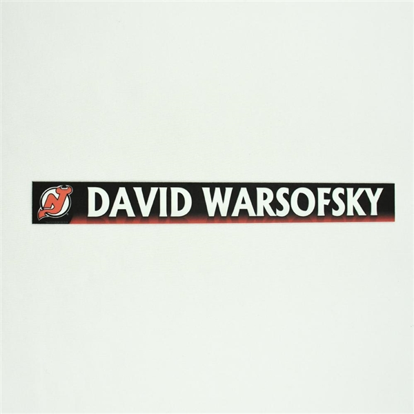 David Warsofsky - New Jersey Devils Locker Room Nameplate  