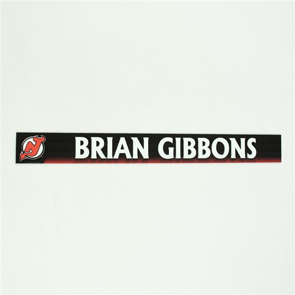 Brian Gibbons - New Jersey Devils Locker Room Nameplate  