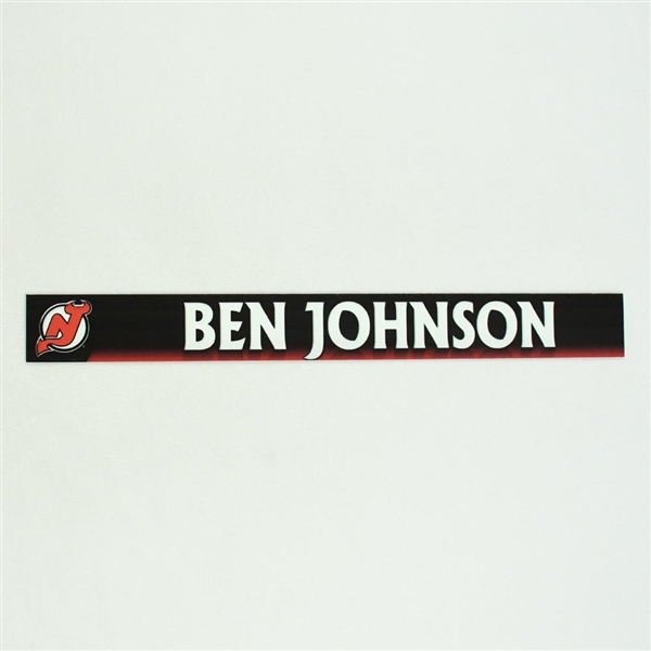 Ben Johnson - New Jersey Devils Locker Room Nameplate  