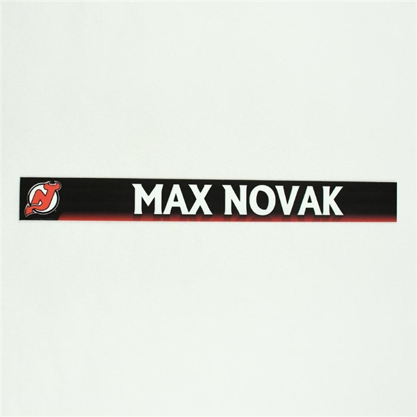 Max Novak - New Jersey Devils Locker Room Nameplate  