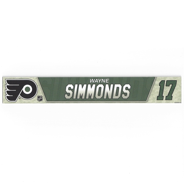 Wayne Simmonds - Philadelphia Flyers - Military Locker Room Nameplate - Nov. 10, 2018