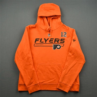 2019-20 Philadelphia Flyers - Michael Raffl - Team Issued - Orange Hooded Sweatshirt