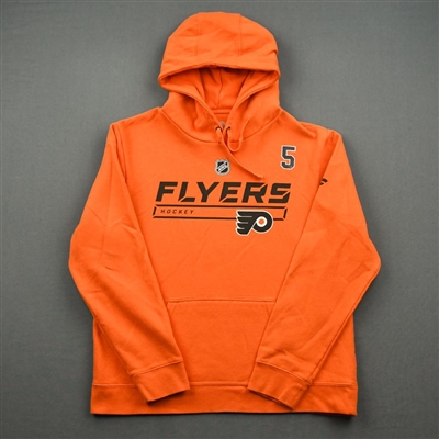 2019-20 Philadelphia Flyers - Philippe Myers - Team Issued - Orange Hooded Sweatshirt
