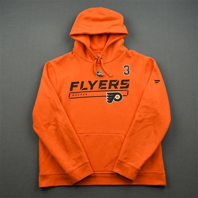 2019-20 Philadelphia Flyers - Andy Welinski - Team Issued - Orange Hooded Sweatshirt