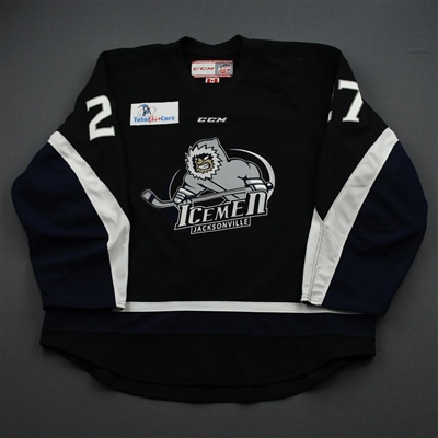 Matt Ustaski - 2018-19 Icemen Regular Season - Black -  Game-Worn Jersey 