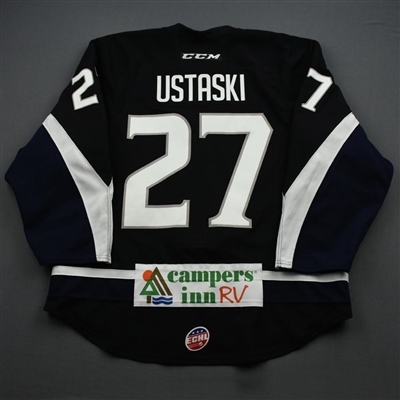 Matt Ustaski - 2018-19 Icemen Regular Season - Black -  Game-Worn Jersey 