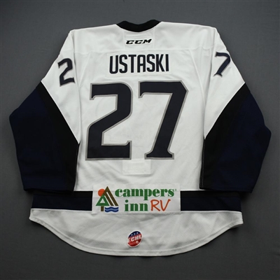 Matt Ustaski - 2018-19 Icemen Regular Season - White - Game-Worn Jersey 