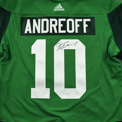 Andy Andreoff - St. Patrick's Day Warm-Up Worn Autographed Jersey 