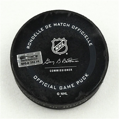 Oliver Bjorkstrand - Columbus Blue Jackets - Goal Puck - March 11, 2021 vs. Florida Panthers (Blue Jackets 20th Anniversary Logo)