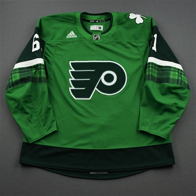 Justin Braun - St. Patricks Day Warm-Up Worn Autographed Jersey 