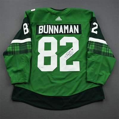 Connor Bunnaman - St. Patrick's Day Warm-Up Issued Autographed Jersey 