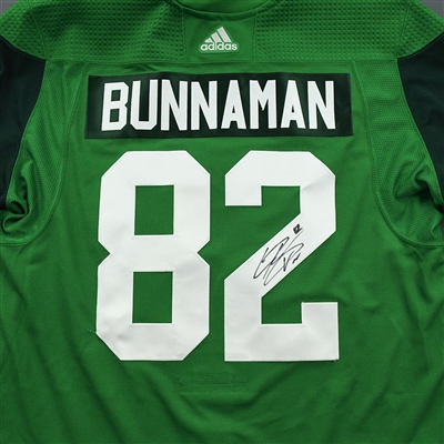 Connor Bunnaman - St. Patrick's Day Warm-Up Issued Autographed Jersey 