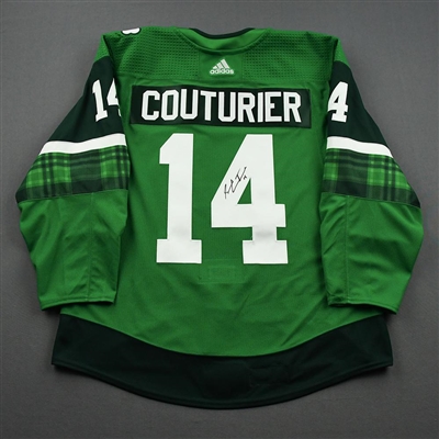 Sean Couturier - St. Patrick's Day Warm-Up Worn Autographed Jersey 