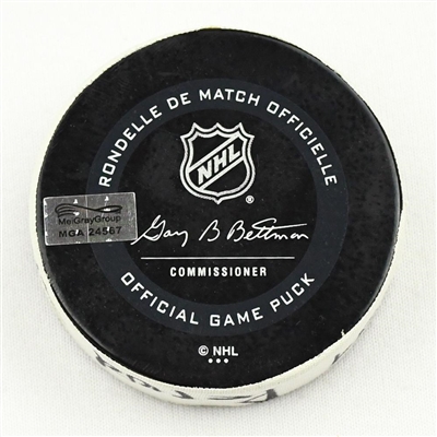 Cody Eakin - Buffalo Sabres - Goal Puck - February 23, 2021 vs. New Jersey Devils (Devils Logo)