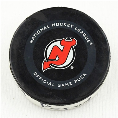 Cody Eakin - Buffalo Sabres - Goal Puck - February 23, 2021 vs. New Jersey Devils (Devils Logo)