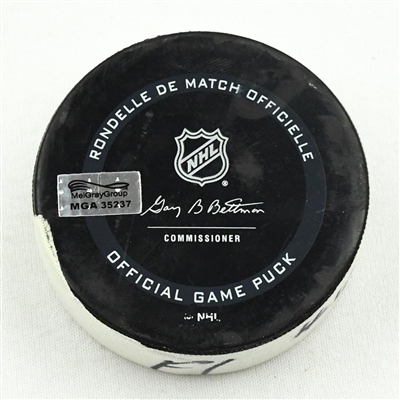 Aaron Ekblad - Florida Panthers - Goal Puck - March 4, 2021 vs. Nashville Predators (Predators Logo)