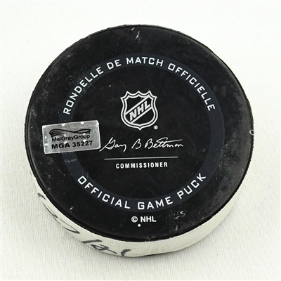 Mattias Ekholm - Nashville Predators - Goal Puck - February 27, 2021 vs. Columbus Blue Jackets (Predators Logo)