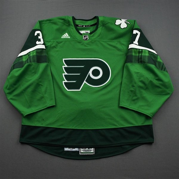 Brian Elliott - St. Patricks Day Warm-Up Worn Autographed Jersey 