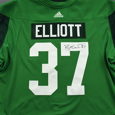 Brian Elliott - St. Patrick's Day Warm-Up Worn Autographed Jersey 