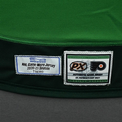 Brian Elliott - St. Patrick's Day Warm-Up Worn Autographed Jersey 
