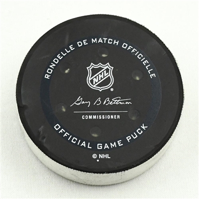 Joel Farabee - Philadelphia Flyers - Goal Puck - (Rare TRACKING PUCK) January 13, 2021 vs. Pittsburgh Penguins (NHL Logo)