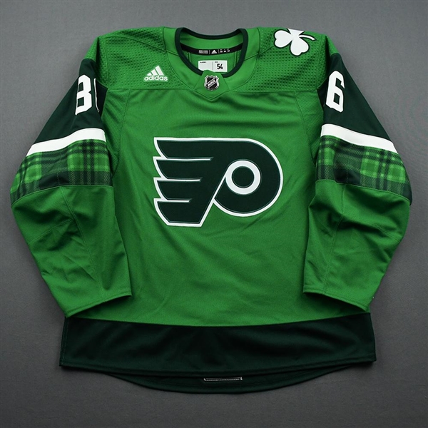 Joel Farabee - St. Patricks Day Warm-Up Worn Autographed Jersey 