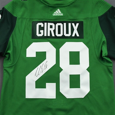 Claude Giroux - St. Patrick's Day Warm-Up Worn Autographed Jersey 