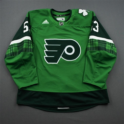 Shayne Gostisbehere - St. Patrick's Day Warm-Up Worn Autographed Jersey 
