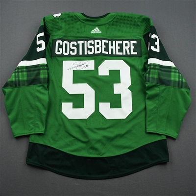 Shayne Gostisbehere - St. Patrick's Day Warm-Up Worn Autographed Jersey 