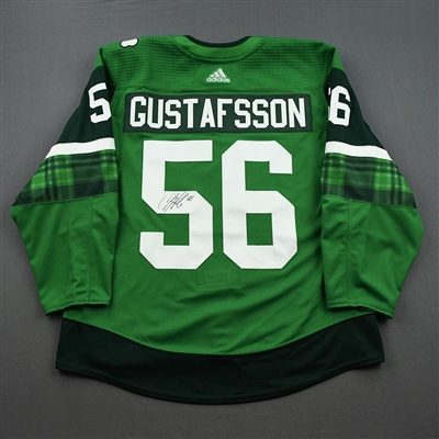 Erik Gustafsson - St. Patrick's Day Warm-Up Issued Autographed Jersey 