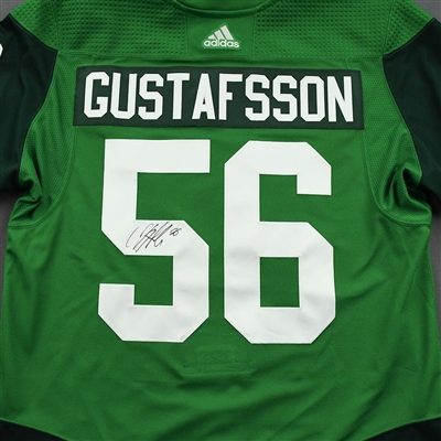 Erik Gustafsson - St. Patrick's Day Warm-Up Issued Autographed Jersey 