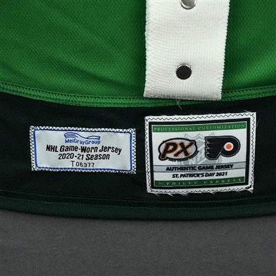 Erik Gustafsson - St. Patrick's Day Warm-Up Issued Autographed Jersey 