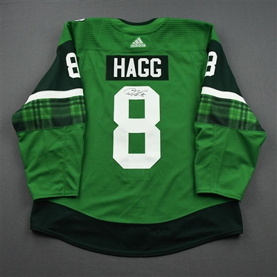 Robert Hagg - St. Patrick's Day Warm-Up Issued Autographed Jersey 
