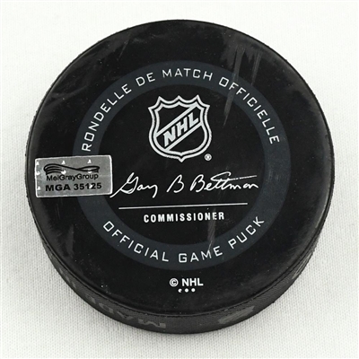 Scott Harrington - Columbus Blue Jackets - Goal Puck - February 8, 2021 vs. Carolina Hurricanes (Blue Jackets Logo)