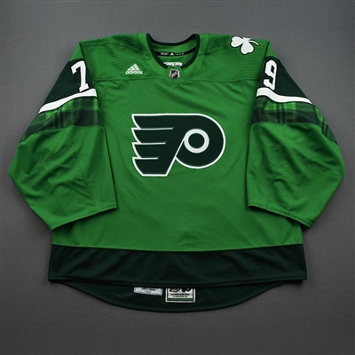 Carter Hart - St. Patricks Day Warm-Up Worn Autographed Jersey 