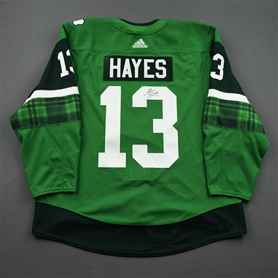 Kevin Hayes - St. Patrick's Day Warm-Up Worn Autographed Jersey 