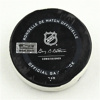 Jonathan Huberdeau - Florida Panthers - Goal Puck - March 4, 2021 vs. Nashville Predators (Predators Logo)