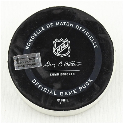 Mattias Janmark - Chicago Blackhawks - Goal Puck - January 26, 2021 vs. Nashville Predators (Predators Logo)